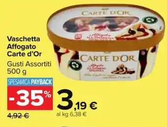 Carrefour Market Carte d'Or Vaschetta Affogato 500 g offerta