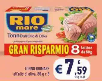 Conad Superstore Rio mare tonno 80 g x 8 offerta