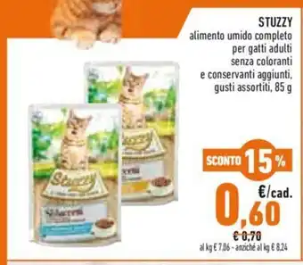 Conad Stuzzy alimento unido completo per gatti adulti senza coloranti e conservanti aggiunti gusti assortiti 85 g offerta