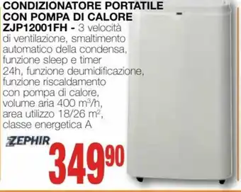 Mondo Brico Zephir Condizionatore Portatile con Pompa di Calore ZJP12001FH offerta