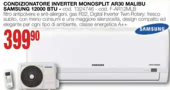 Mondo Brico Samsung Condizionatore Inverter Monosplit AR30 Malibu 12000 BTU offerta