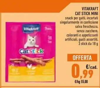 Conad Vitakraft Cat Stick Mini 3 stick da 18 g offerta