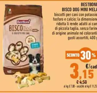 Conad Bestbone Bisco Dog Mini Mela 400g offerta