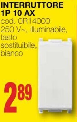 Interruttore 1P 10 AX