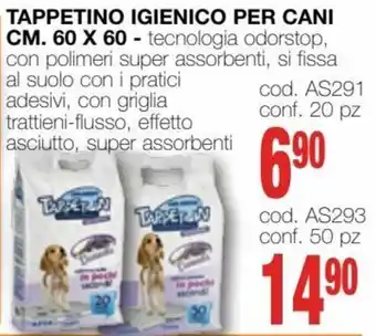 Tappetino Igienico per cani 60 x 60 cm. 50 pz