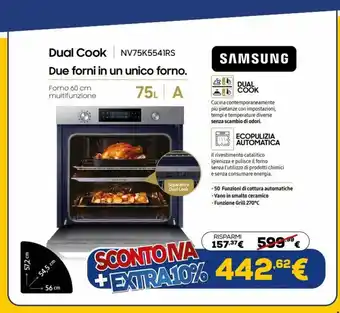 Euronics Samsung Duci Cook NV75K5541RS offerta