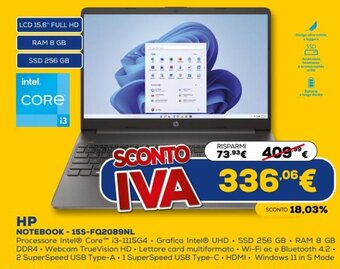Euronics HP Notebook - 15S-FQ2089NL offerta