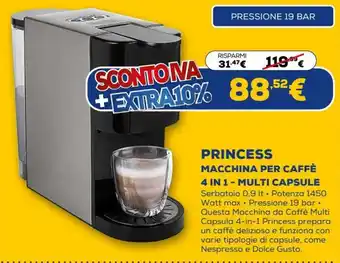 Euronics Princess Macchina Per Caffè 4 in 1 - Multicapsule offerta