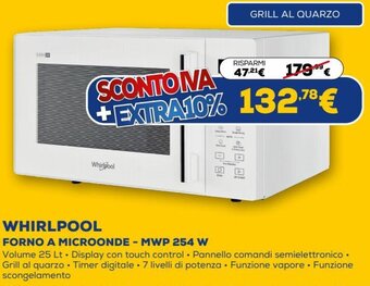 Euronics Whirlpool Forno A Microonde - MWP 254 W offerta
