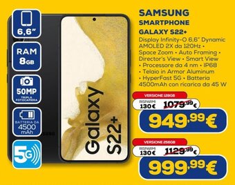 Euronics Samsung Smartphone Galaxy S22+ 256GB offerta