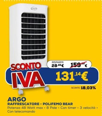 Euronics Argo Raffrescatore - Polifemo Bear offerta