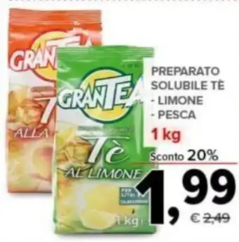 Todis Grantea Preparato Soluble Tè Limone Pesca 1 kg offerta