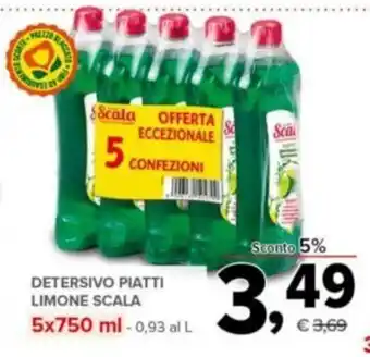 Todis Scala Detersivo Piatti Limone 5 x 750 ml offerta