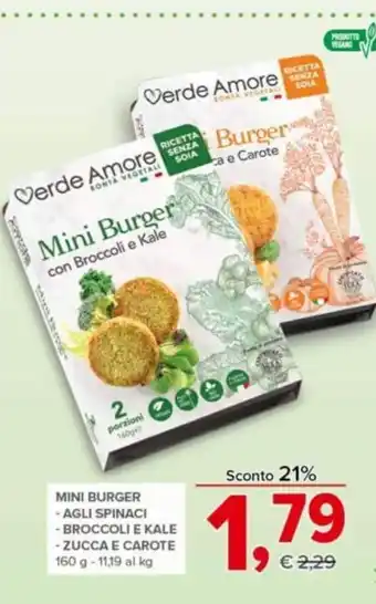 Todis Mini Burger Agli Spinaci Broccoli E Kale Zucca E Carote 160g offerta