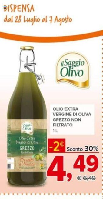 Todis Olio Extra Vergine Di Oliva Grezzo Non Filtrato 1 L offerta