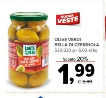 Todis Olive Verdi Bella Di Cerignola 530/330 g offerta