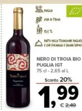 Todis Nero Di Troia Bio Puglia IGT 75cl offerta
