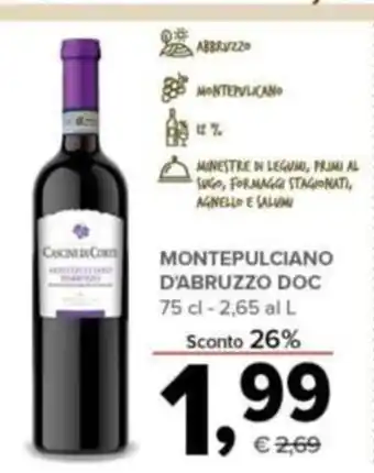 Todis Montepulciano D'Abruzzo Doc 75cl offerta