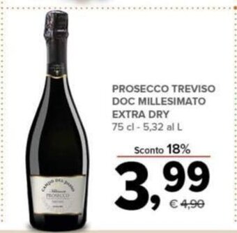 Todis Prosecco Treviso Doc Millesimato Extra Dry 75 cl offerta