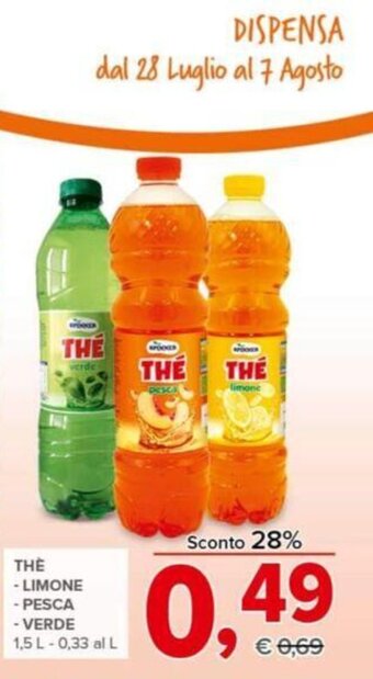 Todis Thé Limone Pesca Verde 1,5 L offerta