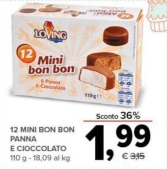 Todis 12 Mini Bon Bon Panna e Cioccolato 110 g offerta