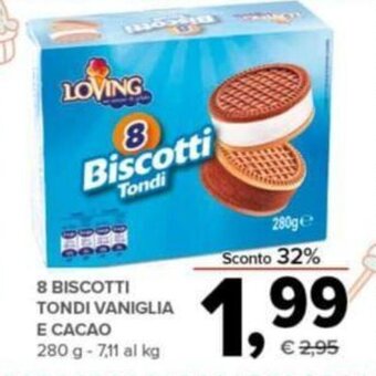 Todis 8 Biscotti Tondi Vaniglia E Cacao 280 g offerta