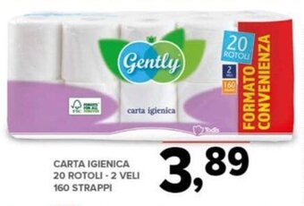 Todis Carta Igienica 20 Rotoli - 2 Veli 160 Strappi offerta