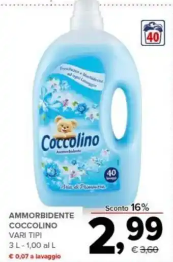 Todis Coccolino Ammorbidente vari tipi 3 L offerta