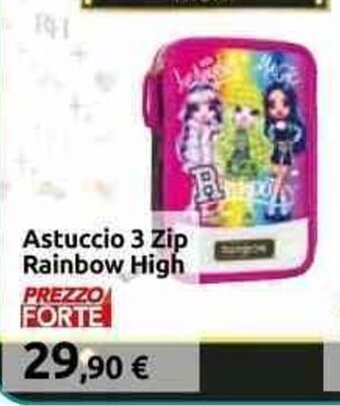 Carrefour Astuccio 3 Zip Rainbow High offerta