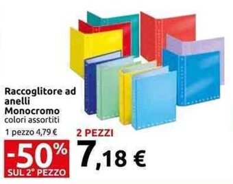 Carrefour Raccoglitore ad anelli Monocromo colori assortiti offerta