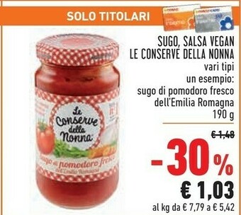 Conad Le Conserve della Nonna Sugo Ai Funghi 190 G(ml) offerta