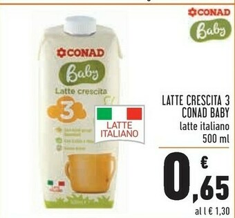 Conad Conad Baby Latte Crescita 3 offerta