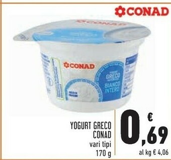 Conad Conad - Yogurt Greco Autentico Bianco Intero 170 G(ml) offerta