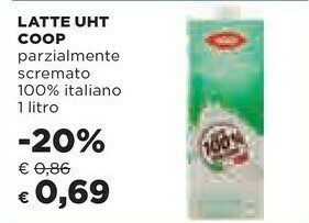 Coop Latte parzialmente scremato offerta