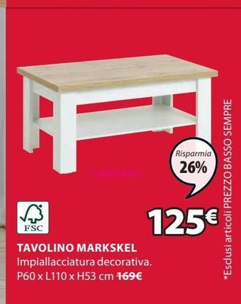 JYSK Tavolino offerta