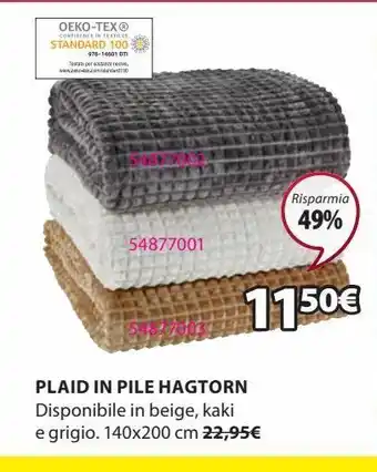 JYSK Plaid in pile offerta
