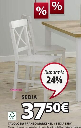 JYSK Sedia offerta