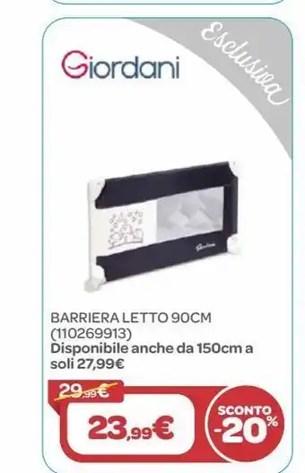 Bimbo Store Barriera letto 90 cm giordani offerta