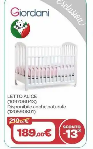 Letto alice giordani