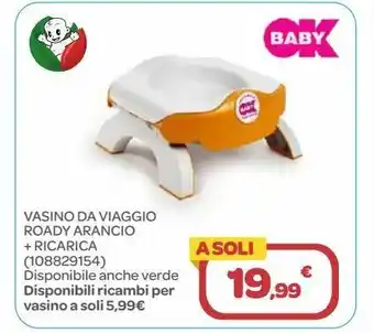 Bimbo Store Vasino da viaggio roady arancio + ricarica offerta