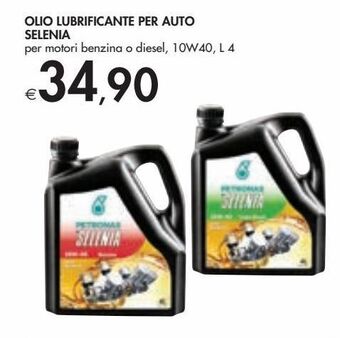 Olio lubrificante per auto selenia