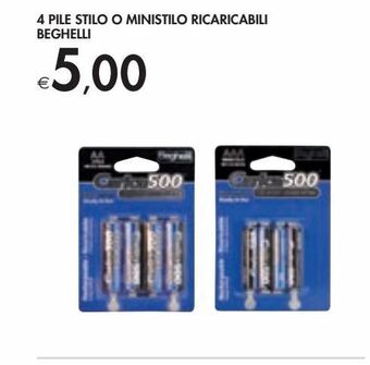 Bennet 4 pile stilo o ministilo ricaricabili beghelli offerta