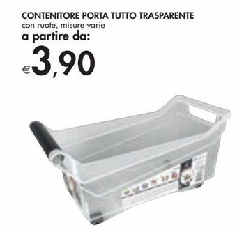 Contenitore porta tutto trasparente