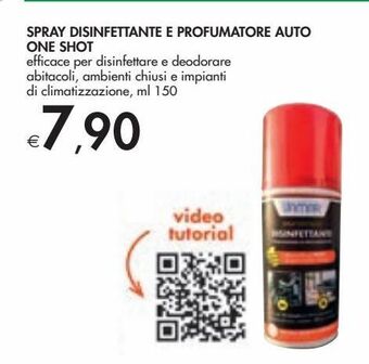 Spray disinfettante e profumatore auto one shot
