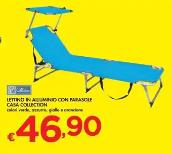 Bennet Lettino in alluminio con parasole casa collection offerta
