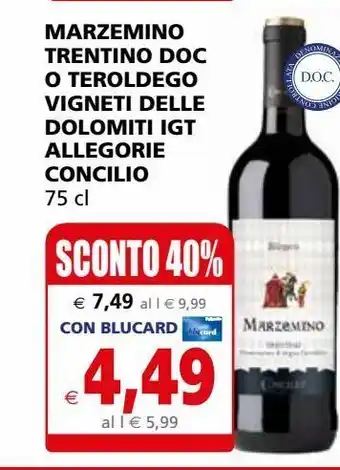 Il Gigante Marzemino trentino doc o teroldego vigneti delle dolomiti igt allegorie concilio offerta