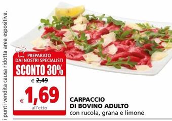 Il Gigante Carpaccio di bovino adulto offerta