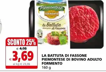 Il Gigante La battuta di fassone piemontese di bovino adulto formento offerta
