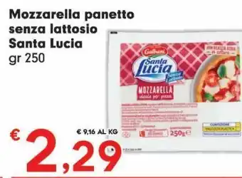 Despar Mozzarella panetto senza lattosio santa lucia offerta