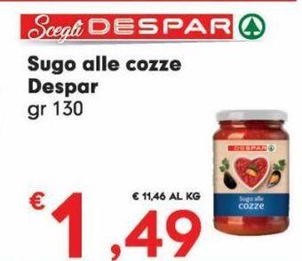 Despar Sugo alle cozze despar offerta